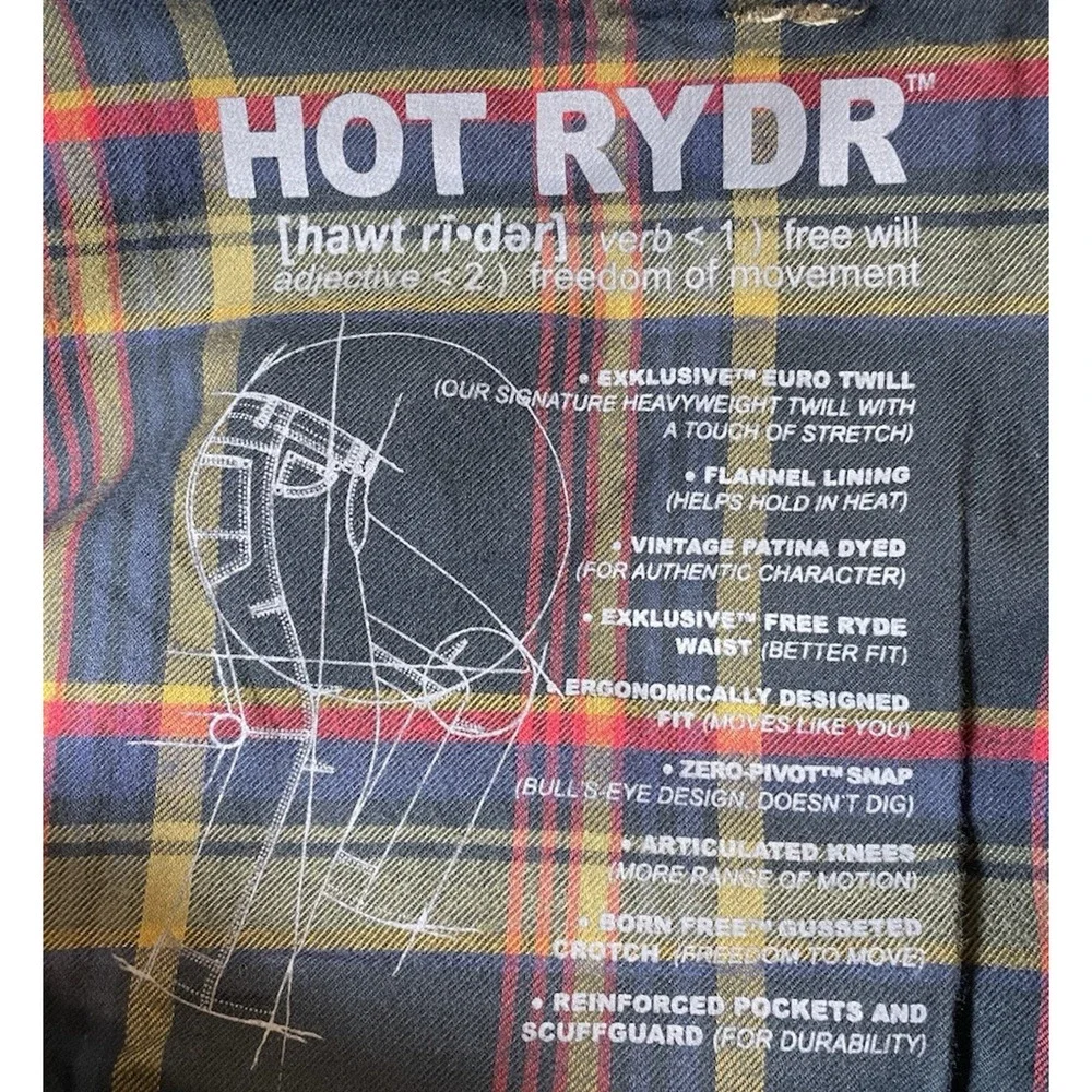 Kuhl Hot Rydr Flannel Lined Pants Men's 30x34 Brown Outdoor Workwear Hiking